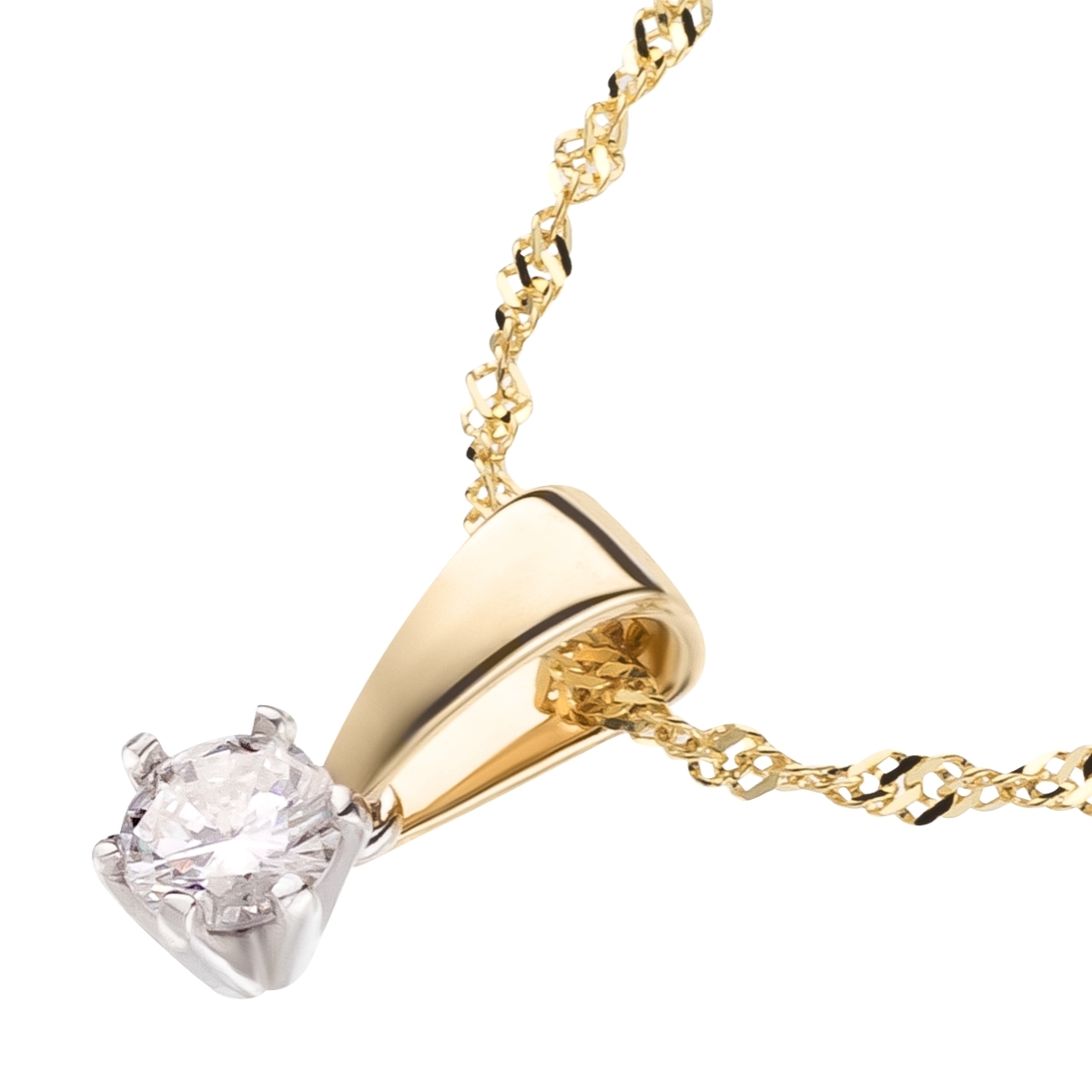 Ardeo Aurum Anhänger | Gold Diamant Aurum bicolor Ardeo 0,15 Kette 585 ct